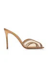 Gianvito Rossi Crystal Pvc Mules In Gold