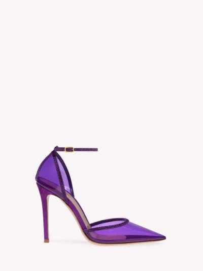 Gianvito Rossi Crystal Sabin Crystal Pumps In Purple