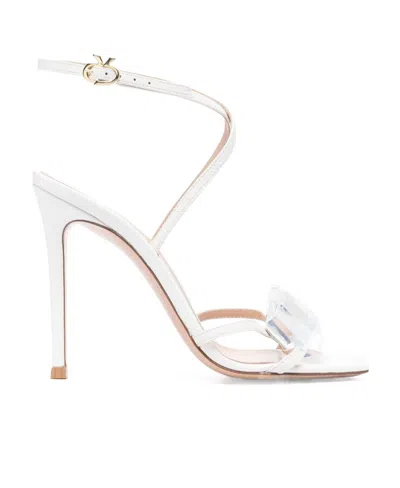 Gianvito Rossi Crystal Strappy Sandals In White
