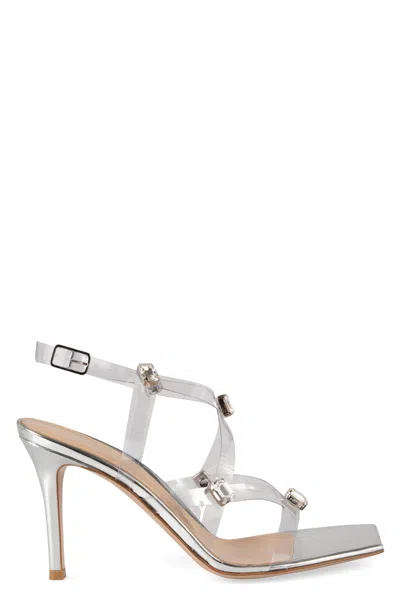 Gianvito Rossi Crystal-embellished Heeled Sandal In Silver