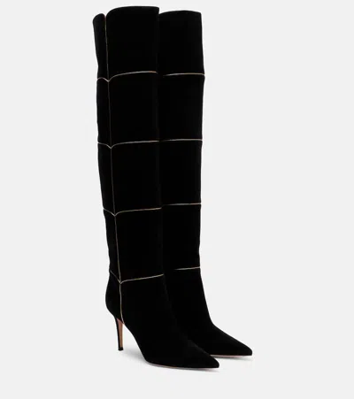 Gianvito Rossi Cuissard 85 Suede Knee-high Boots In Black