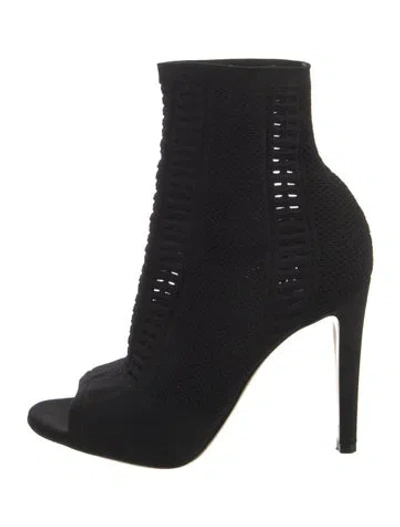 Pre-owned Gianvito Rossi Cutout Accent Sock Boots In Black