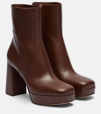 Gianvito Rossi Daisen 95 Leather Platform Ankle Boots