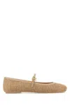 Gianvito Rossi Raffia Carla Ballerinas In Brown