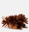 Gianvito Rossi Daniah 85 Appliqué Crêpe Satin Mules In Brown