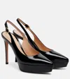 Gianvito Rossi Dasha 115 Patent Leather Platform Slingback Pumps In Black