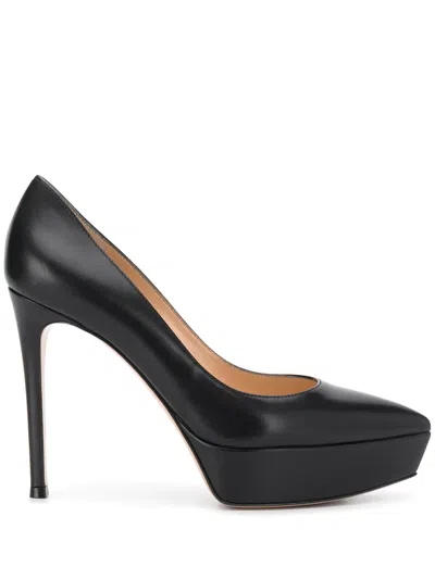 Gianvito Rossi 115mm Dasha Leather Platform Pumps In Black