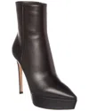 Gianvito Rossi Dasha 85 Leather Platform Ankle Boots In Black
