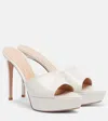 Gianvito Rossi Dasha 85 Patent Leather Platform Mules In White