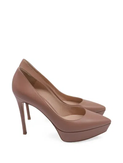 Pre-owned Gianvito Rossi Dasha Platform Pumps In Neutral