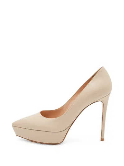Pre-owned Gianvito Rossi Dasha Platform Pumps In Neutral