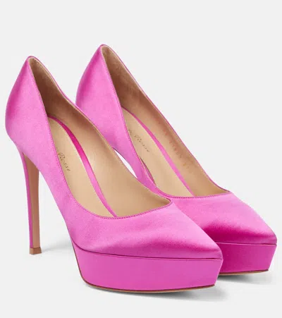 Gianvito Rossi 105mm Dasha Satin High Heel Pumps In Fuchsia