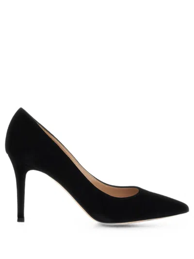 Gianvito Rossi Pointed Toe Suede Pumps Stiletto Heel In Black