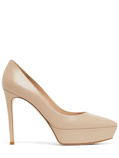 Gianvito Rossi Décolleté With Platform And Elegant High Heels In Sand