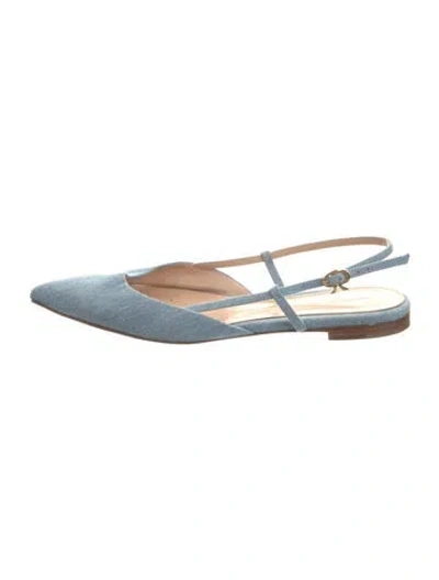 Pre-owned Gianvito Rossi Denim Ballet Flats In Blue