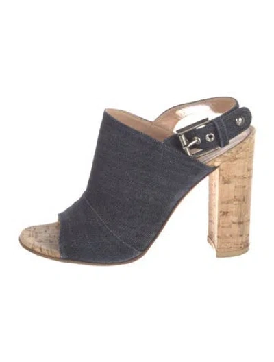 Pre-owned Gianvito Rossi Denim Colorblock Pattern Boots In Blue