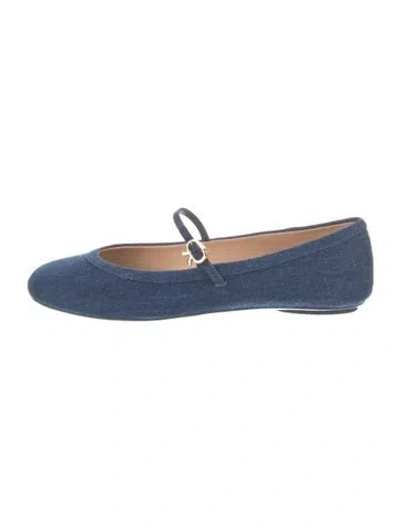 Pre-owned Gianvito Rossi Denim Mary Jane Flats In Blue