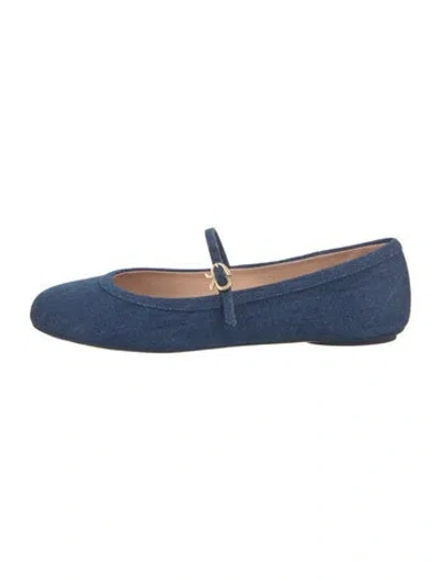 Pre-owned Gianvito Rossi Denim Mary Jane Flats In Blue