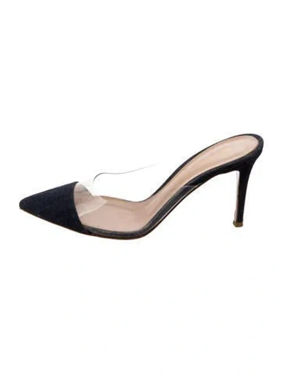 Pre-owned Gianvito Rossi Denim Mules In Black