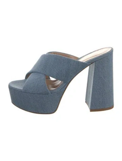 Pre-owned Gianvito Rossi Denim Mules In Blue