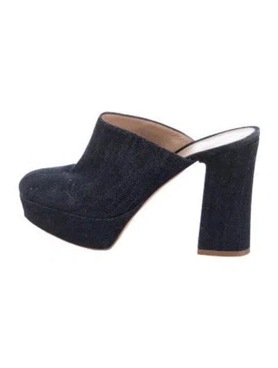 Pre-owned Gianvito Rossi Denim Mules In Blue