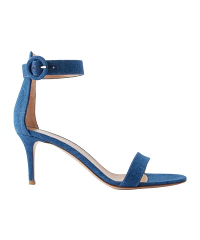 Gianvito Rossi Denim Sandals In Blue