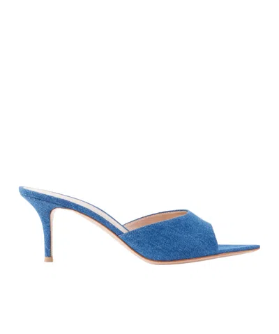 Gianvito Rossi Denim Sandals In Blue