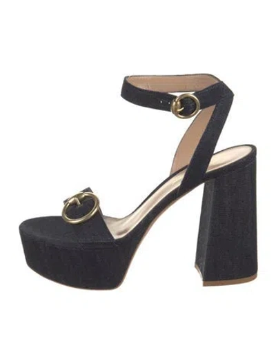 Pre-owned Gianvito Rossi Denim Sandals In Blue