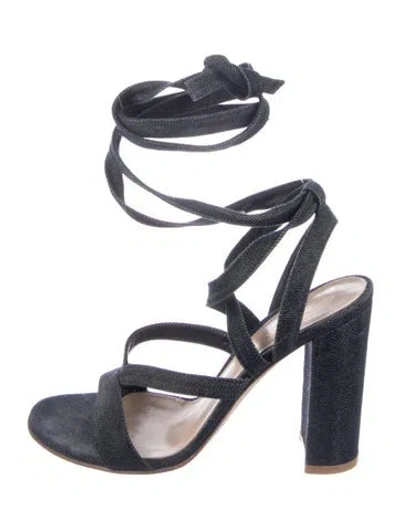 Pre-owned Gianvito Rossi Denim Sandals In Blue