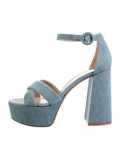 Pre-owned Gianvito Rossi Denim Sandals In Blue