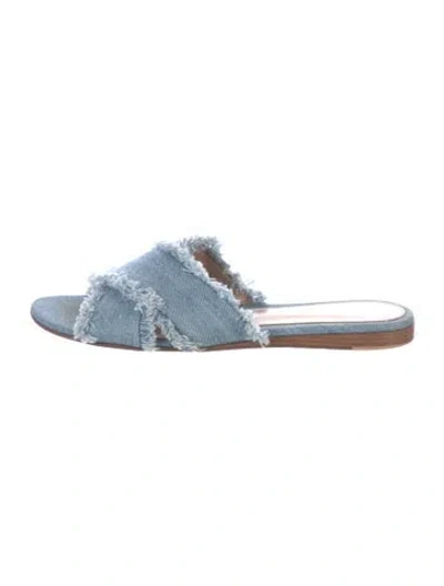 Pre-owned Gianvito Rossi Denim Slides In Blue