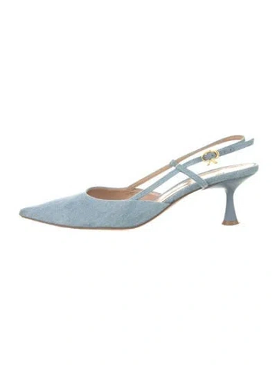 Pre-owned Gianvito Rossi Denim Slingback Pumps In Blue