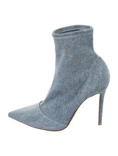 Pre-owned Gianvito Rossi Denim Sock Boots In Blue