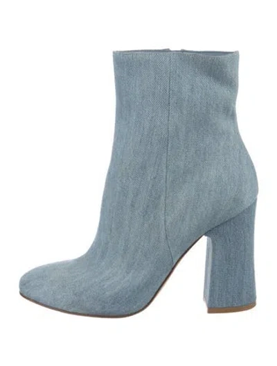 Pre-owned Gianvito Rossi Denim Sock Boots In Blue
