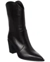 Gianvito Rossi Pointed Toe Block Heel Leather Boots In Black