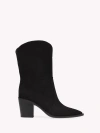Gianvito Rossi Denver Suede Ankle Boots In Black Suede