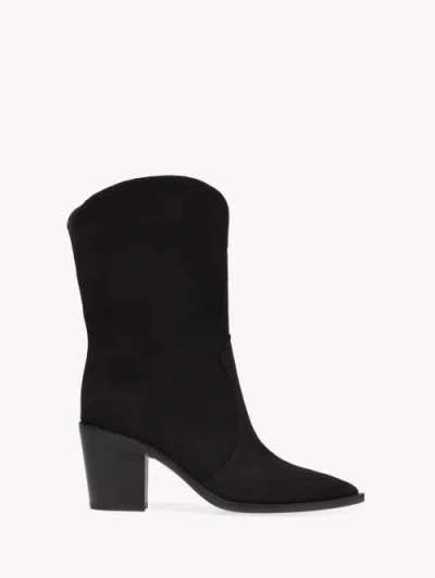 Gianvito Rossi Denver Suede Ankle Boots In Black