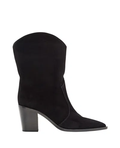 Gianvito Rossi Denver Suede Texan Boots In Black