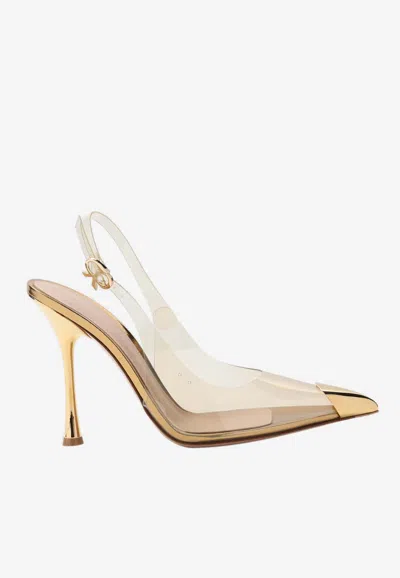 Gianvito Rossi Plexi 115 Slingback Pumps In Silver