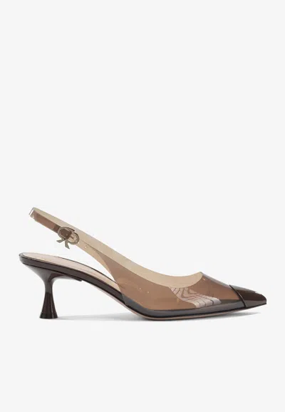 GIANVITO ROSSI DIANA 55 SLINGBACK PLEXI PUMPS