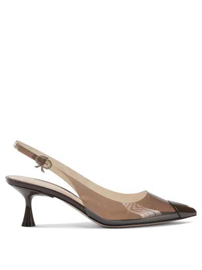 Gianvito Rossi Transparent Slingback Kitten Heel Pumps In Multi