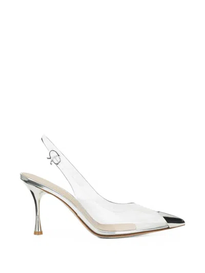 Gianvito Rossi Diana Cap-toe Slingback Pumps In Silver