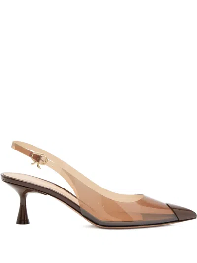 Gianvito Rossi 85mm Pumps With Buckle Detail And Kitten Heel In Multi