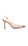 Gianvito Rossi Stylish Cone Heel Pumps With Transparent Design In Neutral