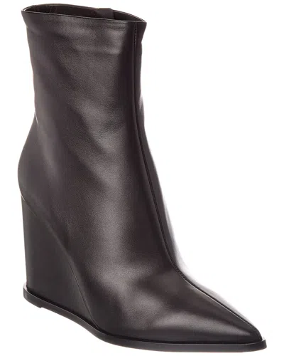 Gianvito Rossi Dnu Pack  Hamnes 85 Leather Wedge Boot In Black