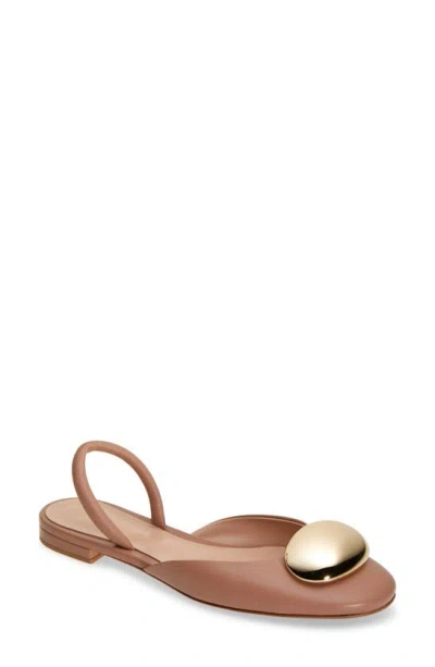 Gianvito Rossi Dome Slingback Flat In Neutrals