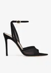 Gianvito Rossi Suede Mesh Pointed Toe Pumps T.085 In Black