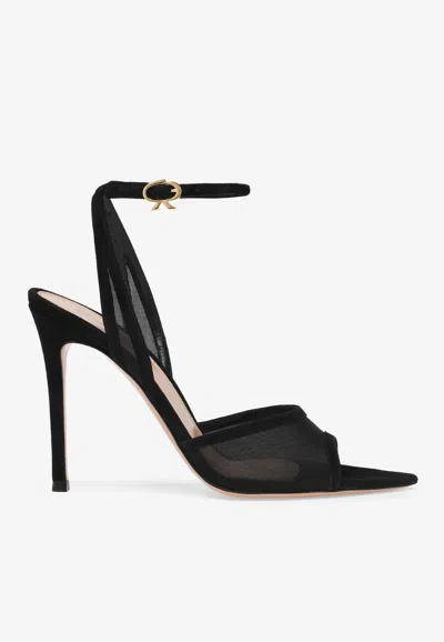 Gianvito Rossi Dorotea 105 Suede Sandals In Black