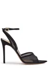 Gianvito Rossi Suede Mesh Pointed Toe Pumps T.085 In Black