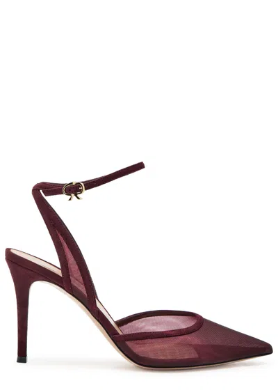 Gianvito Rossi Dorotea 85 Mesh Pumps In Brown